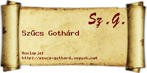 Szűcs Gothárd névjegykártya