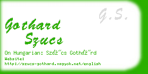gothard szucs business card